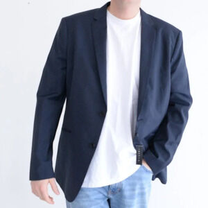 NWT Theory Navy Double Button 100% Pure Wool Rodolf  Blazer Size 44